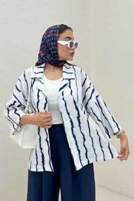 کت یقه شکاری پری راه راه