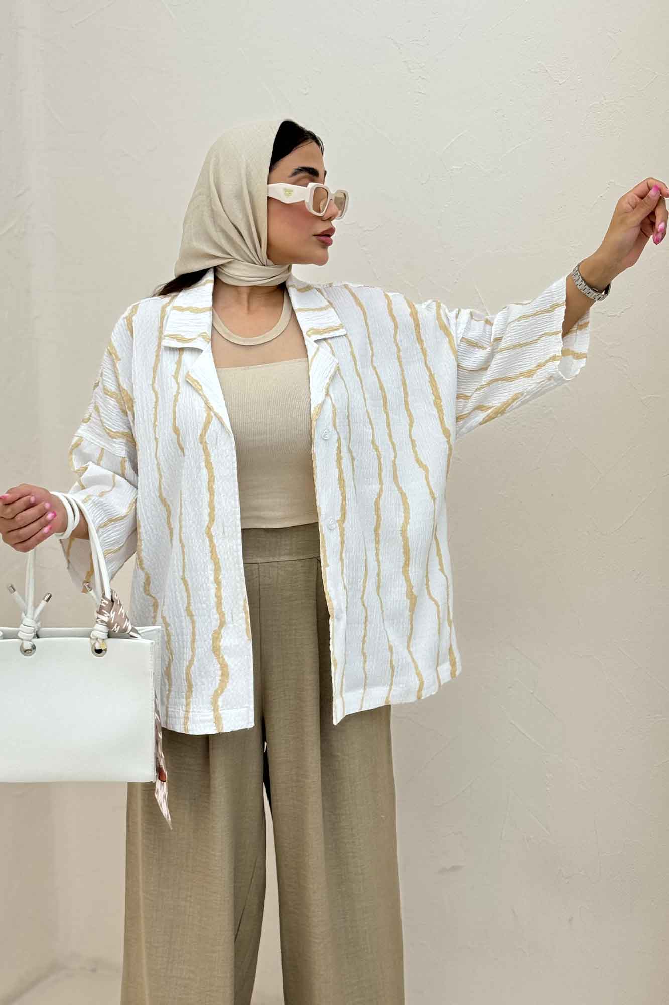 کت یقه شکاری پری راه راه