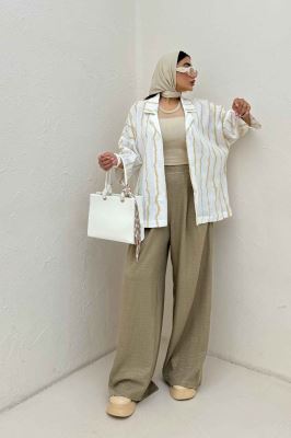 کت یقه شکاری پری راه راه