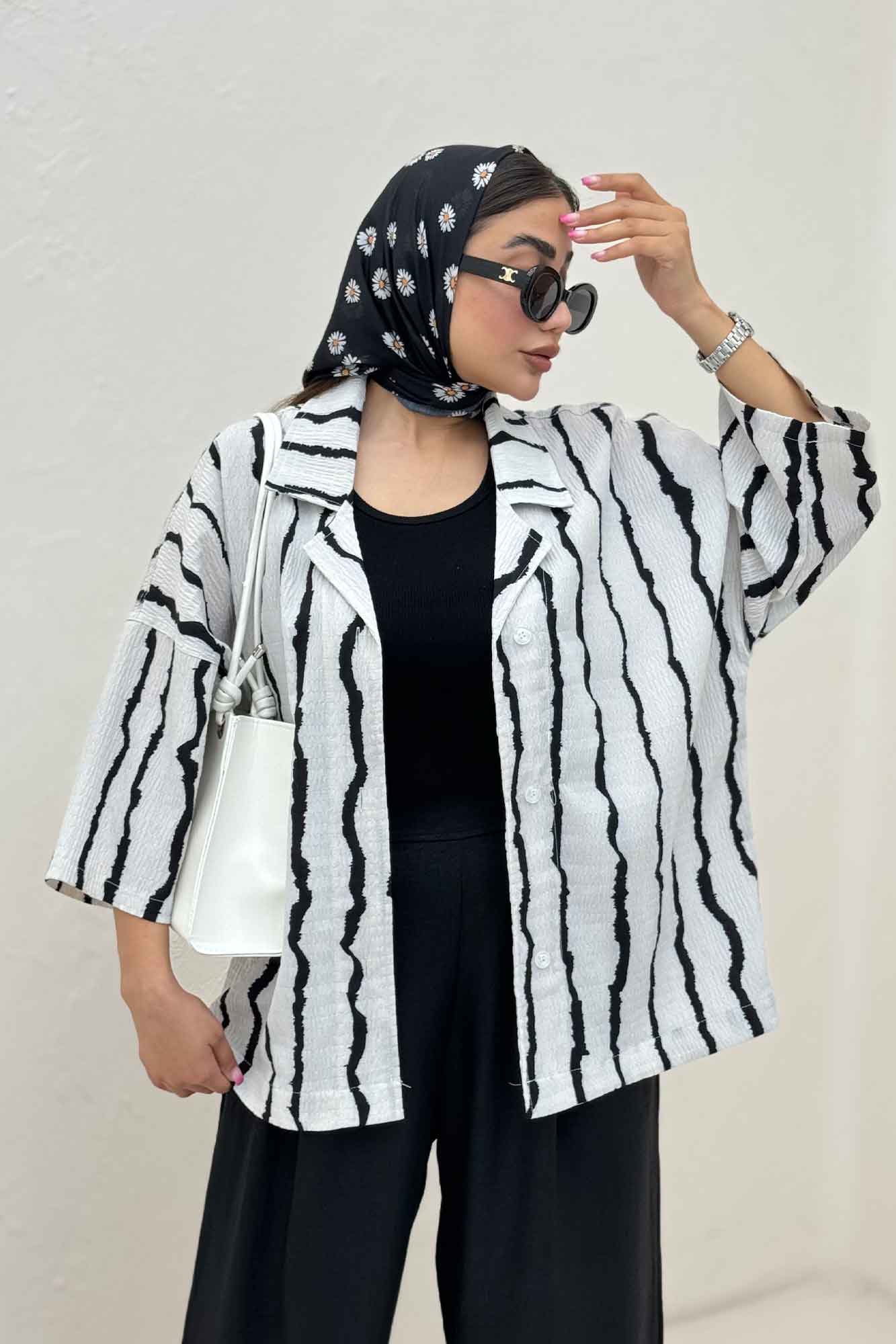 کت یقه شکاری پری راه راه