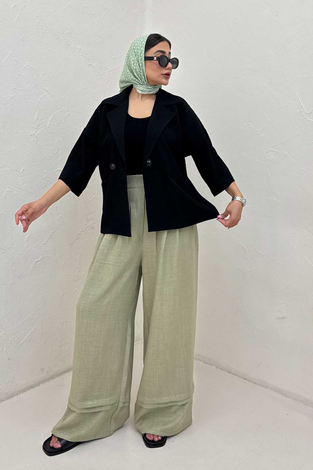 کت آستین سه رب طرح ویو