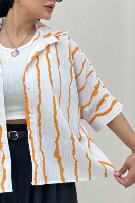 شومیز پری راه راه آستین کیمونو