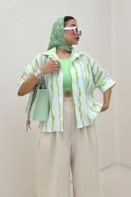 شومیز پری راه راه آستین کیمونو