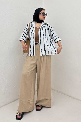 شومیز پری راه راه آستین کیمونو