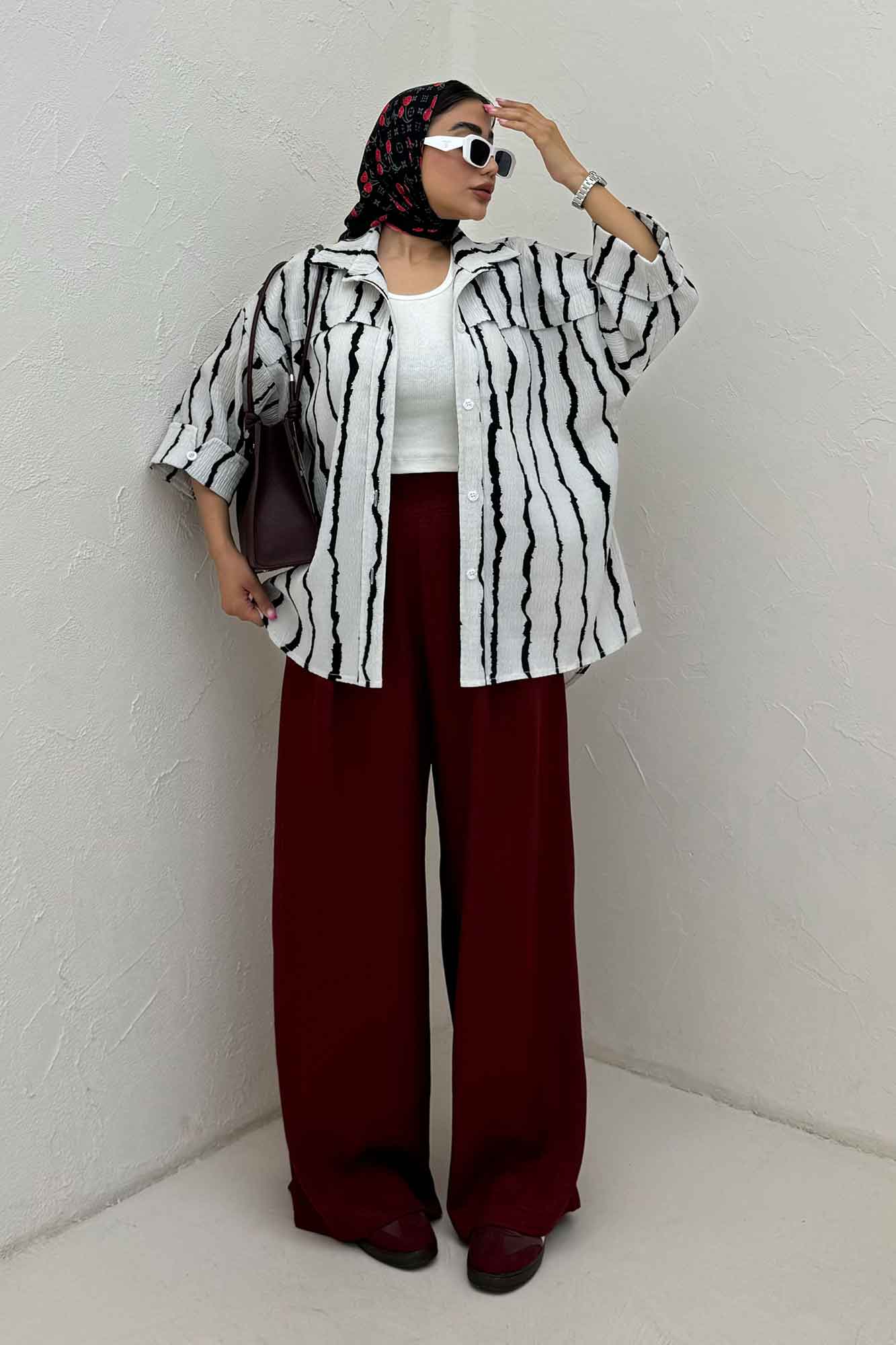 مانتو پری راه راه یراقدار