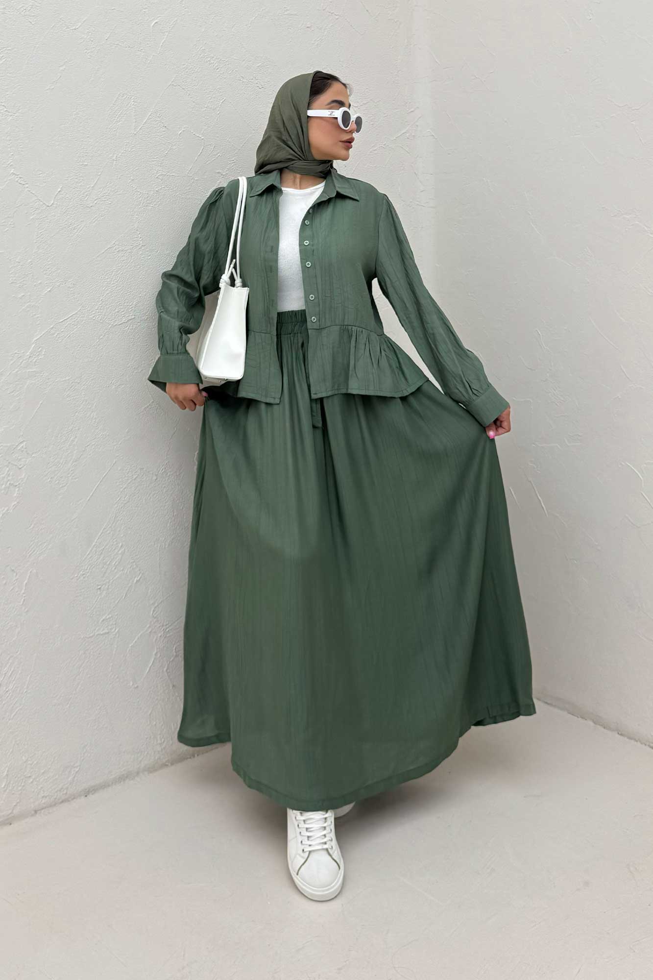 ست شومیز و دامن کریشه DENIL