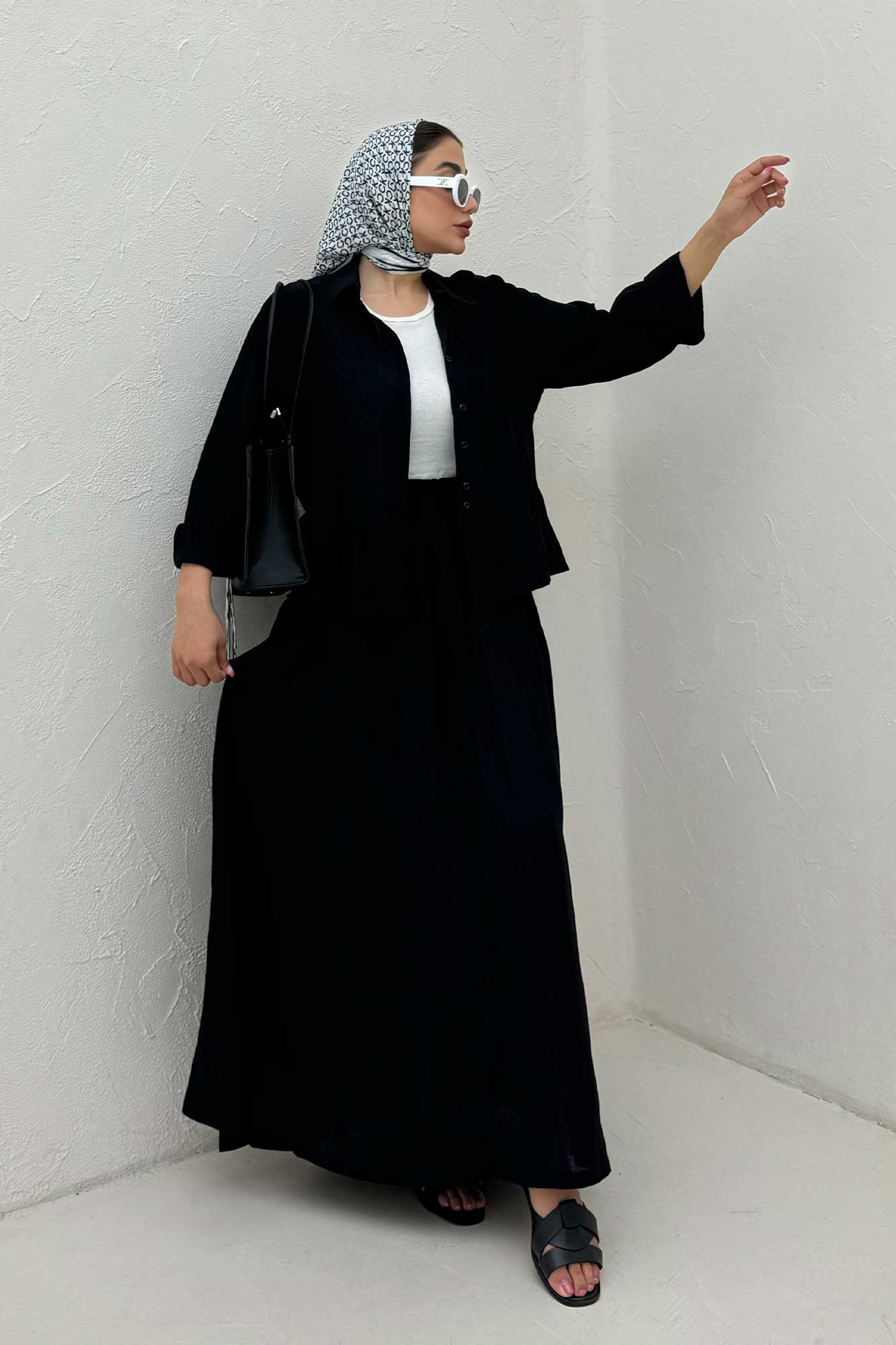 ست شومیز و دامن کریشه DENIL