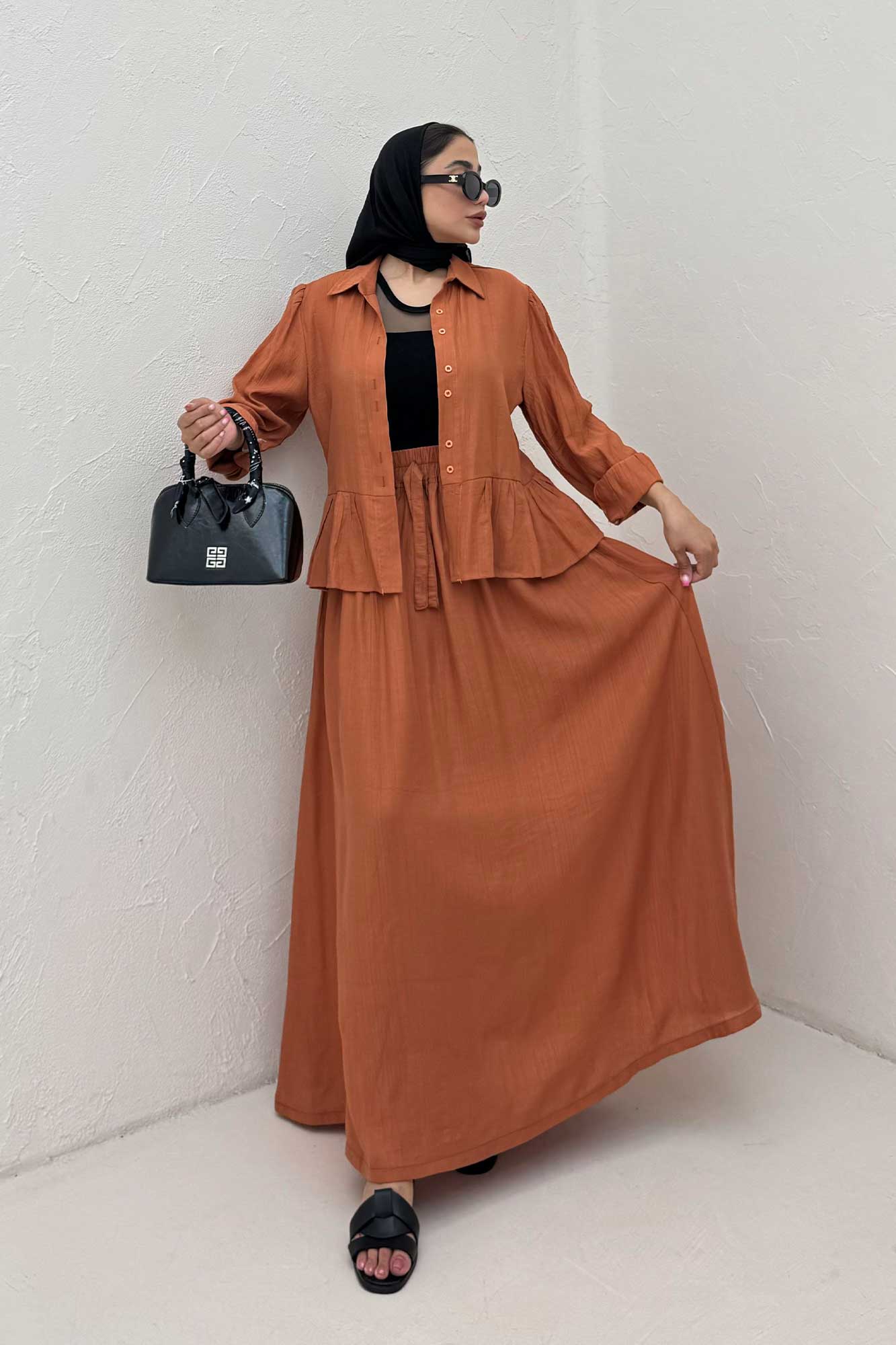 ست شومیز و دامن کریشه DENIL