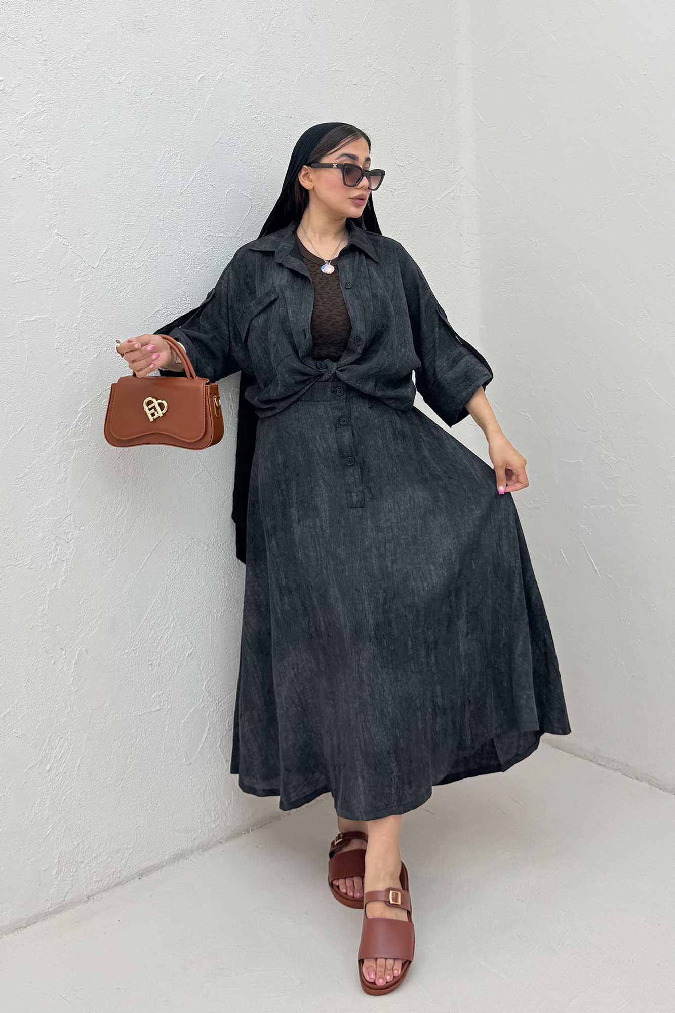 ست شومیز و دامن زارا پرینت هلما