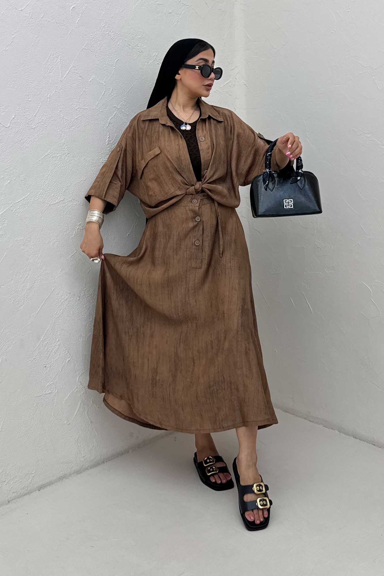 ست شومیز و دامن زارا پرینت هلما