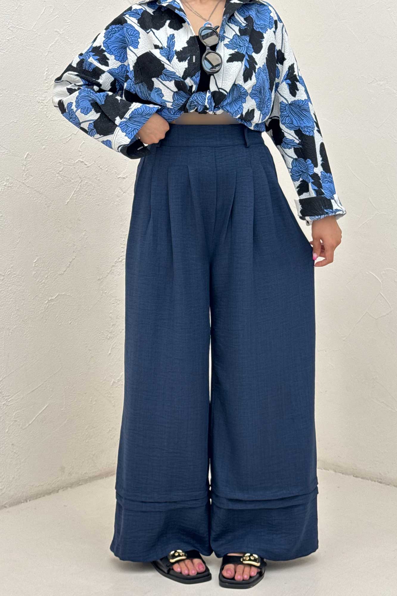 شلوار بگ شانتون دو پله