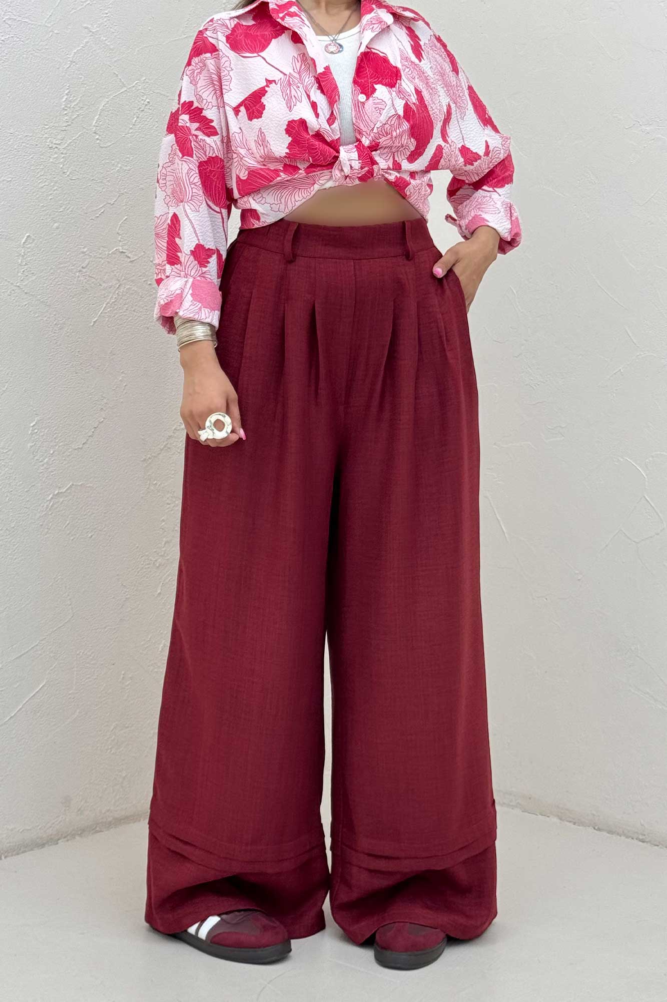 شلوار بگ شانتون دو پله