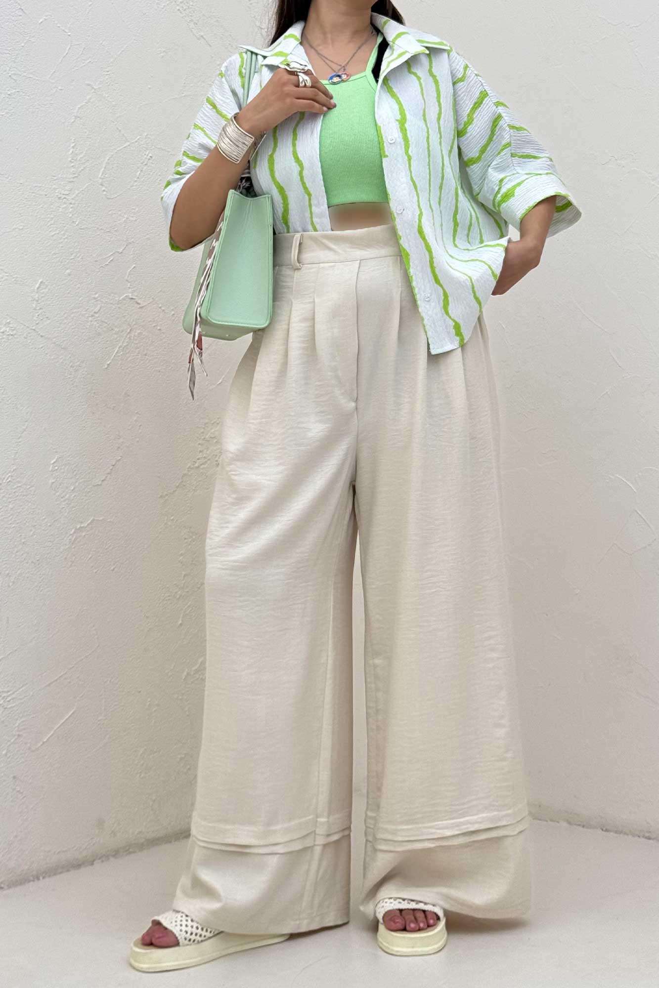 شلوار بگ شانتون دو پله