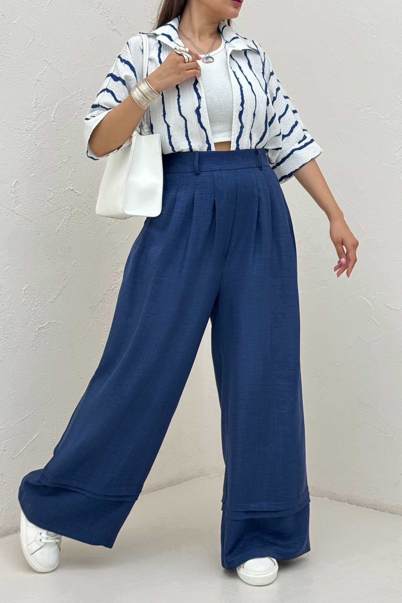 شلوار بگ شانتون دو پله