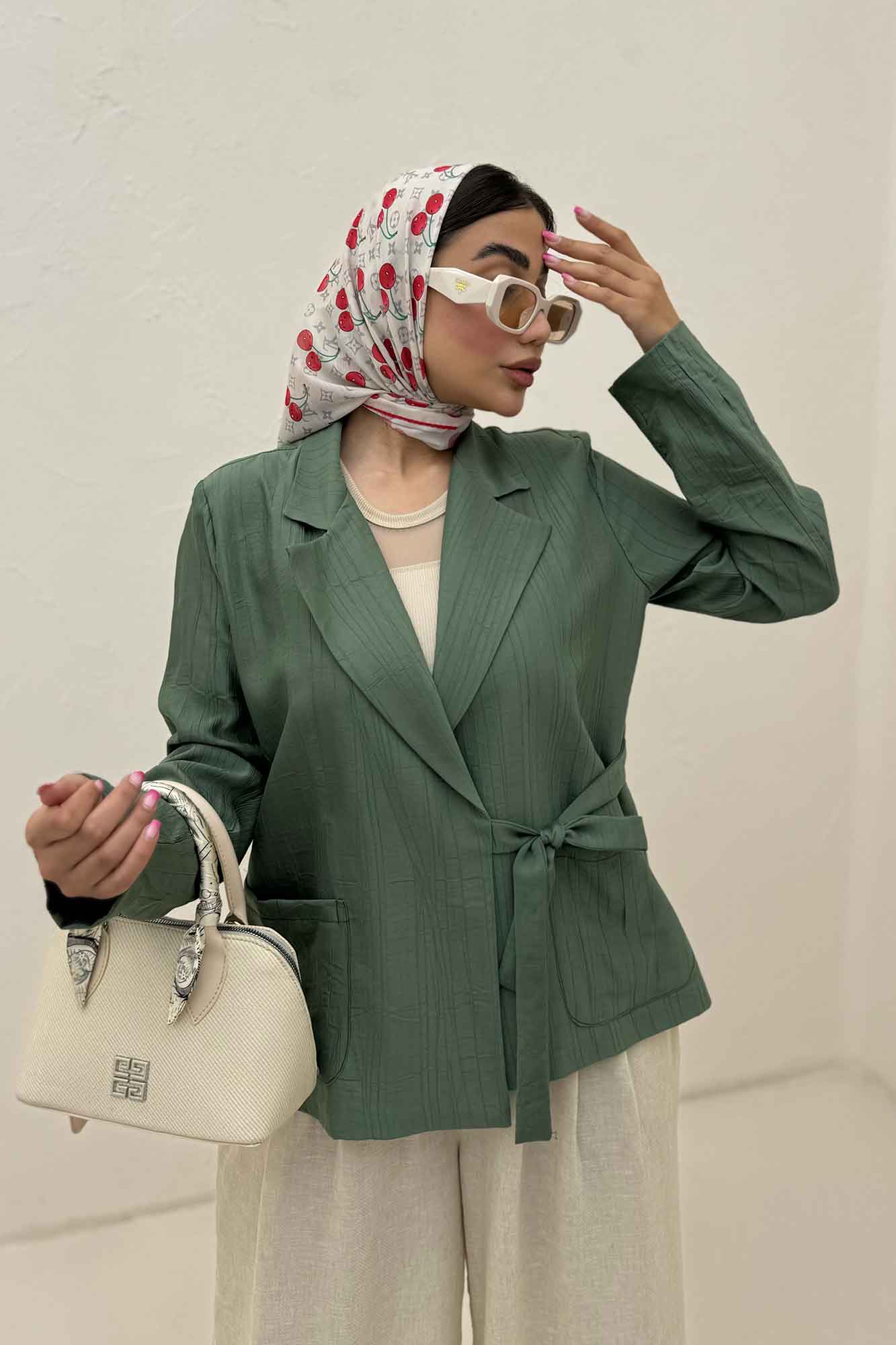 کت کریشه بنددار بالتو