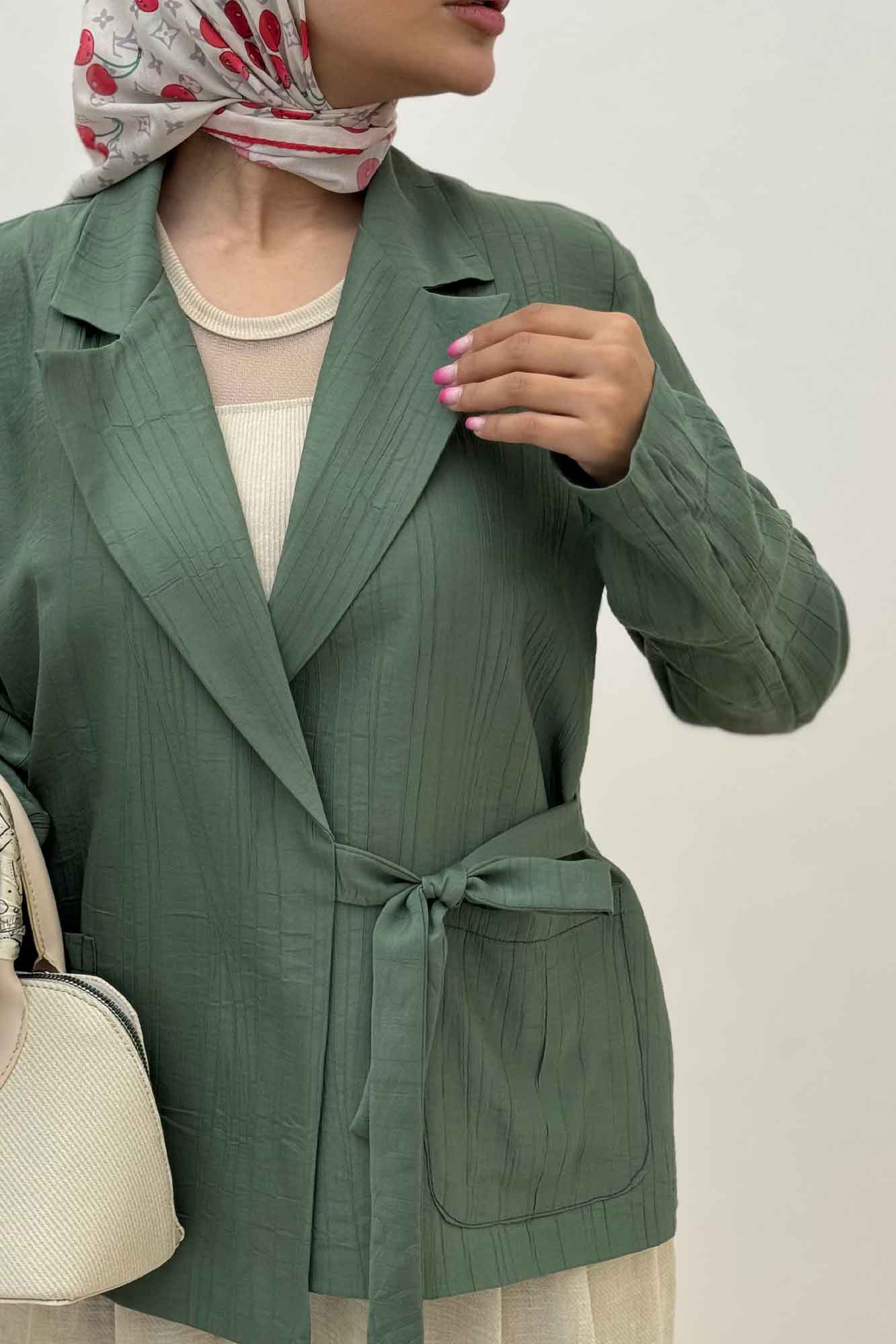 کت کریشه بنددار بالتو