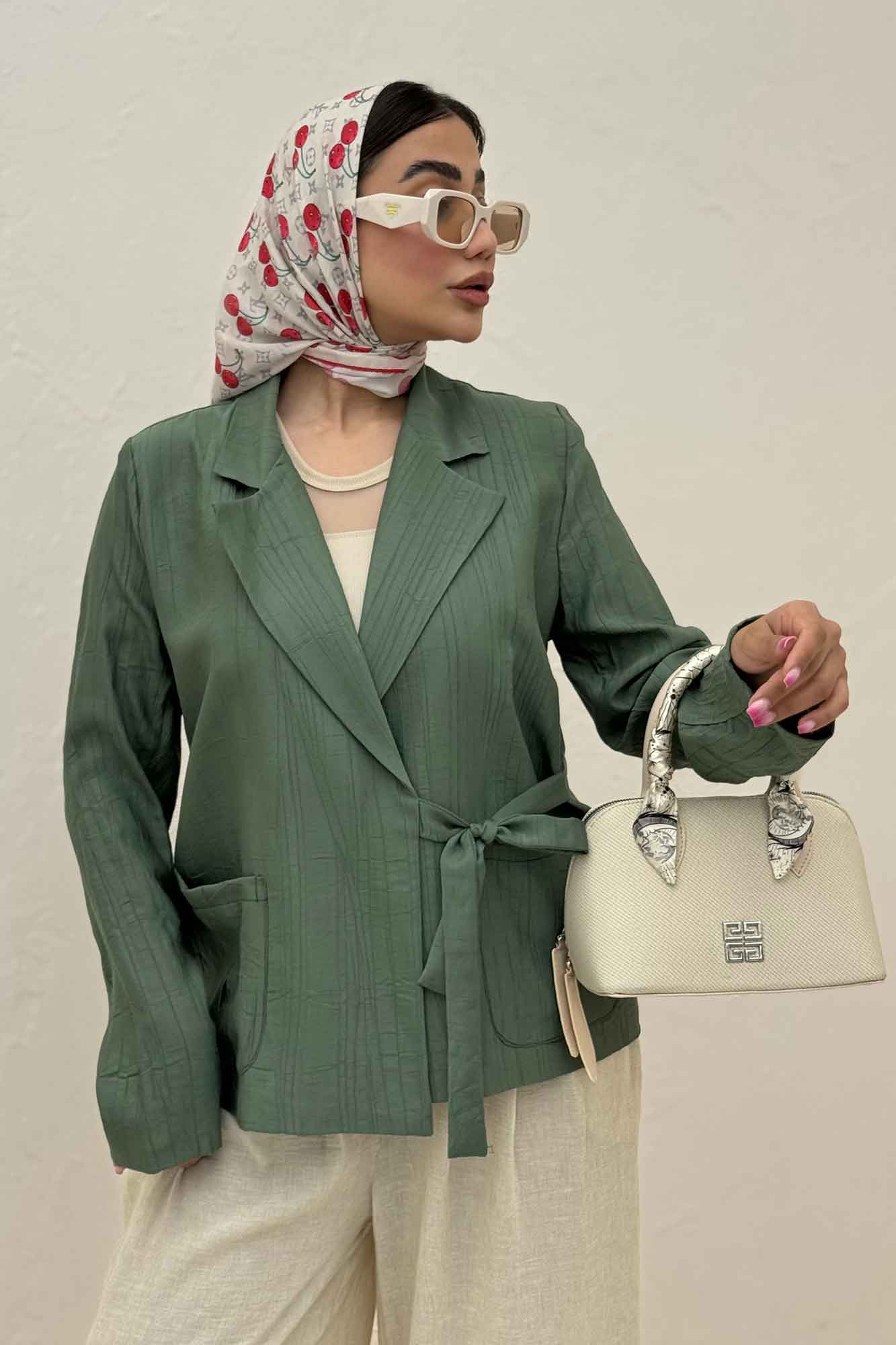 کت کریشه بنددار بالتو