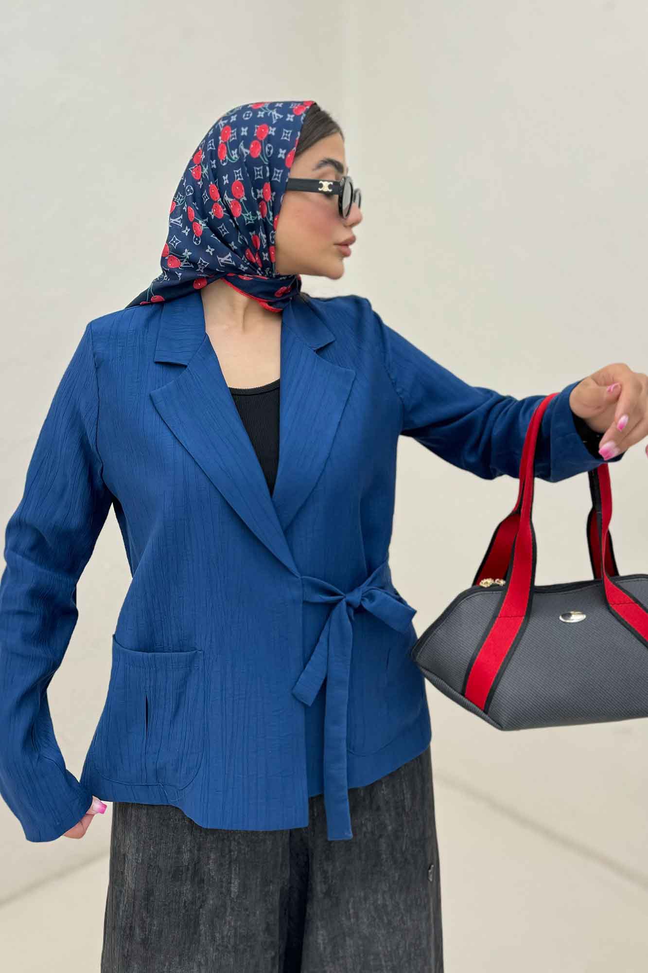 کت کریشه بنددار بالتو