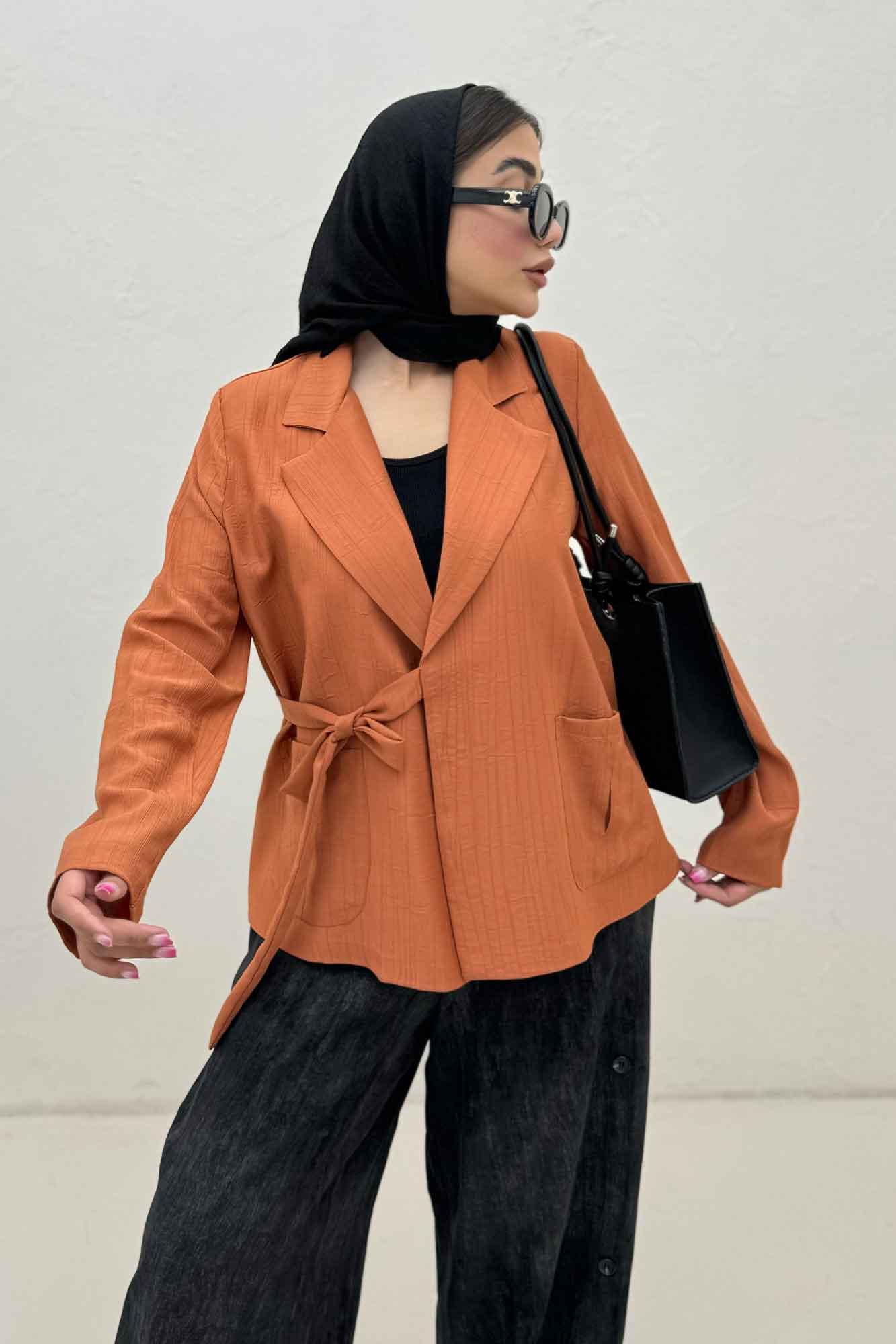 کت کریشه بنددار بالتو