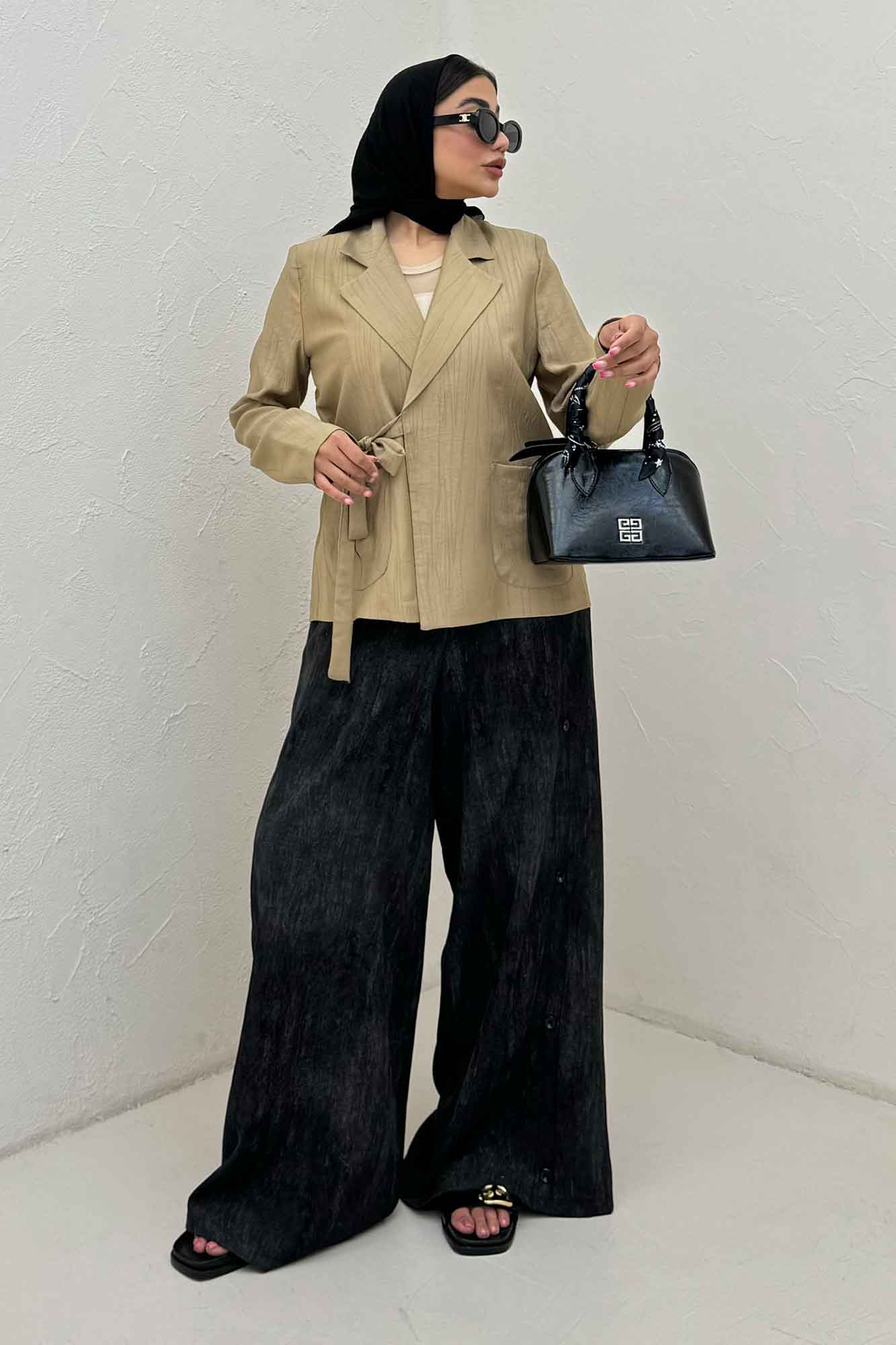 کت کریشه بنددار بالتو