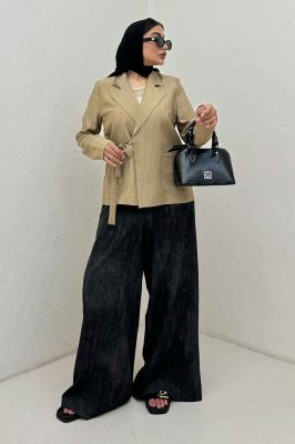 کت کریشه بنددار بالتو