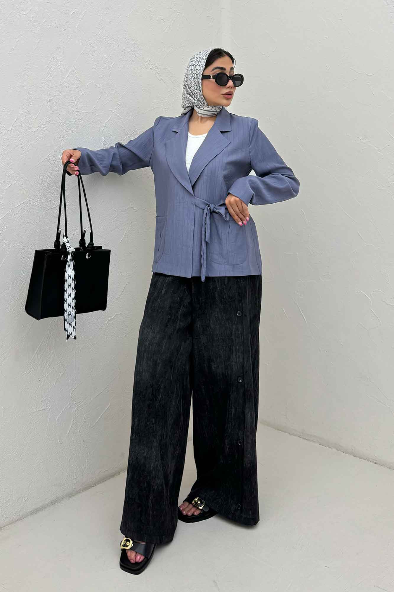 کت کریشه بنددار بالتو