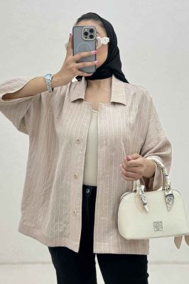 مانتو راه راه یقه شکاری لورنا