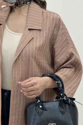 مانتو راه راه یقه شکاری لورنا