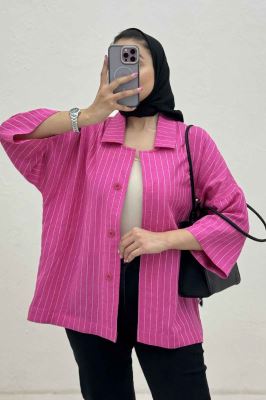 مانتو راه راه یقه شکاری لورنا