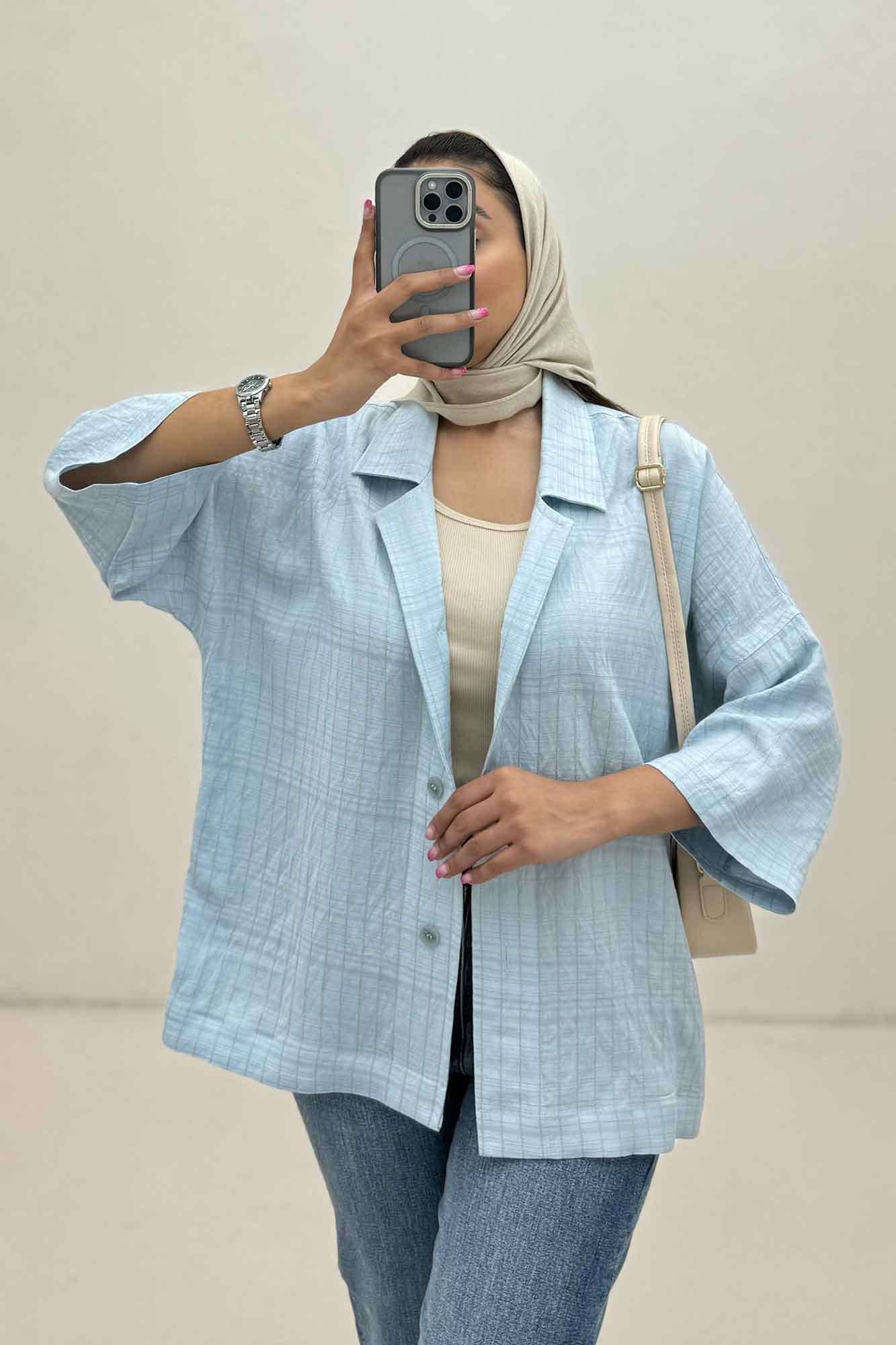 مانتو راه راه یقه شکاری لورنا