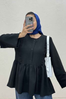 شومیز پفکی جلو بسته چین دار