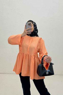 شومیز پفکی جلو بسته چین دار