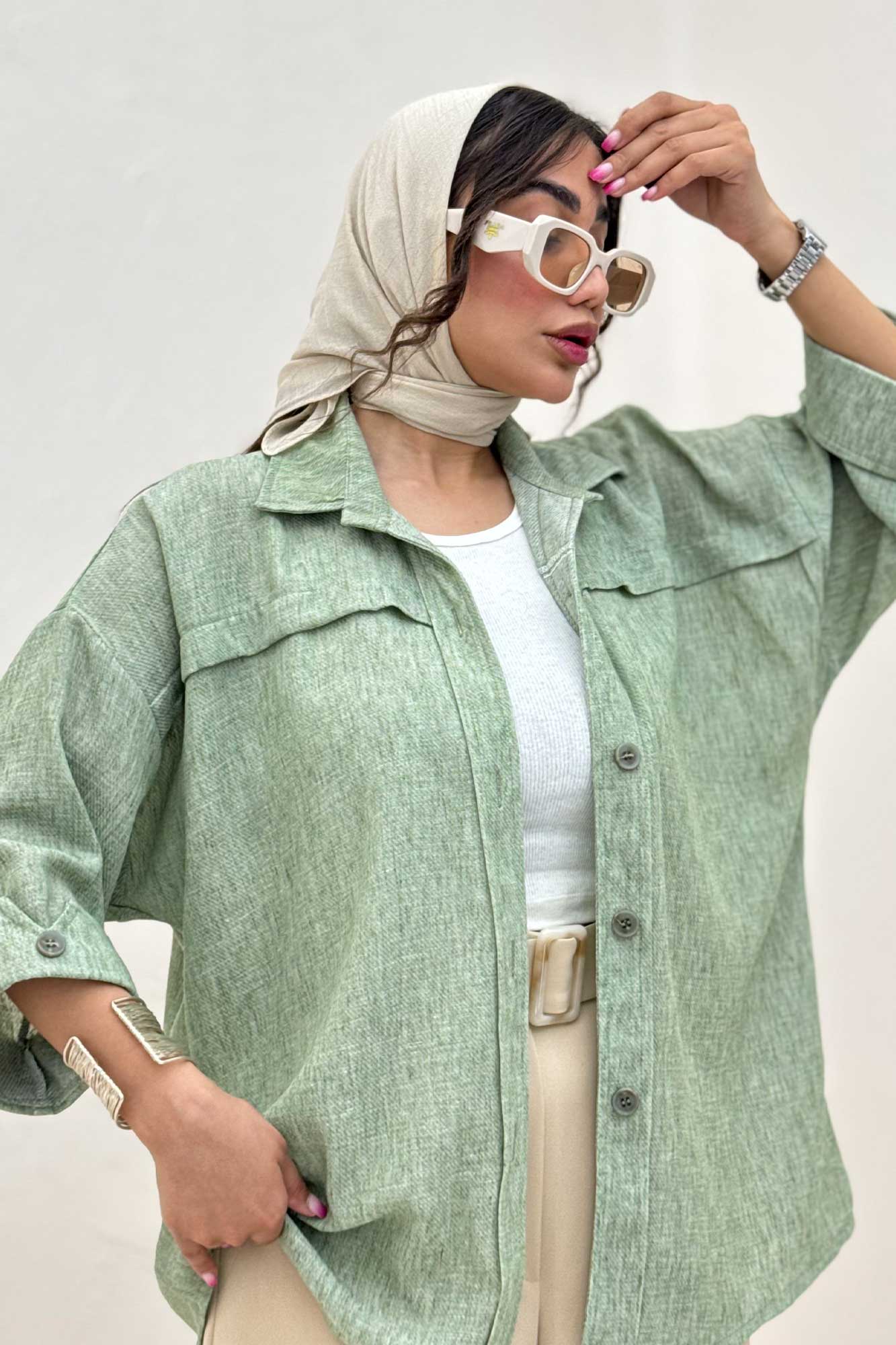 مانتو لینن زارا یراقدار مچ پاکتی