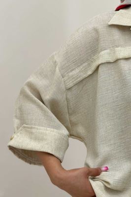 مانتو لینن زارا یراقدار مچ پاکتی