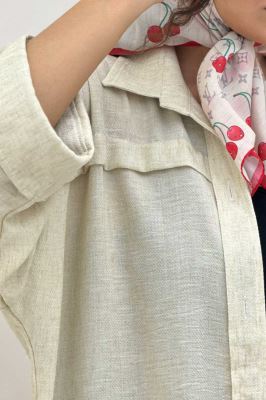 مانتو لینن زارا یراقدار مچ پاکتی