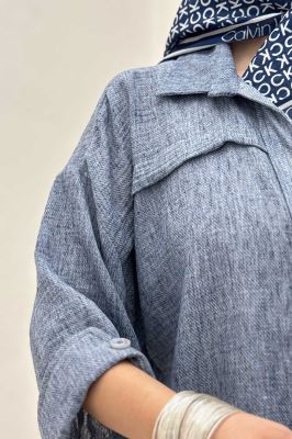 مانتو لینن زارا یراقدار مچ پاکتی