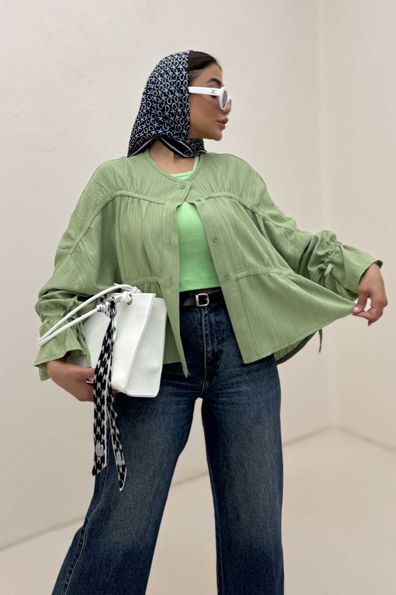 شومیز عروسکی چین دار کریشه