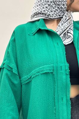 شومیز مانتویی پفکی لبه کات