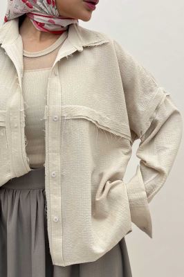 شومیز مانتویی پفکی لبه کات