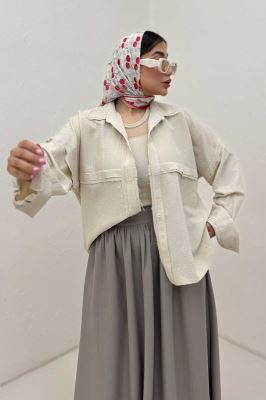 شومیز مانتویی پفکی لبه کات