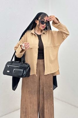 شومیز مانتویی پفکی لبه کات