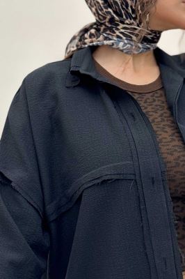 شومیز مانتویی پفکی لبه کات