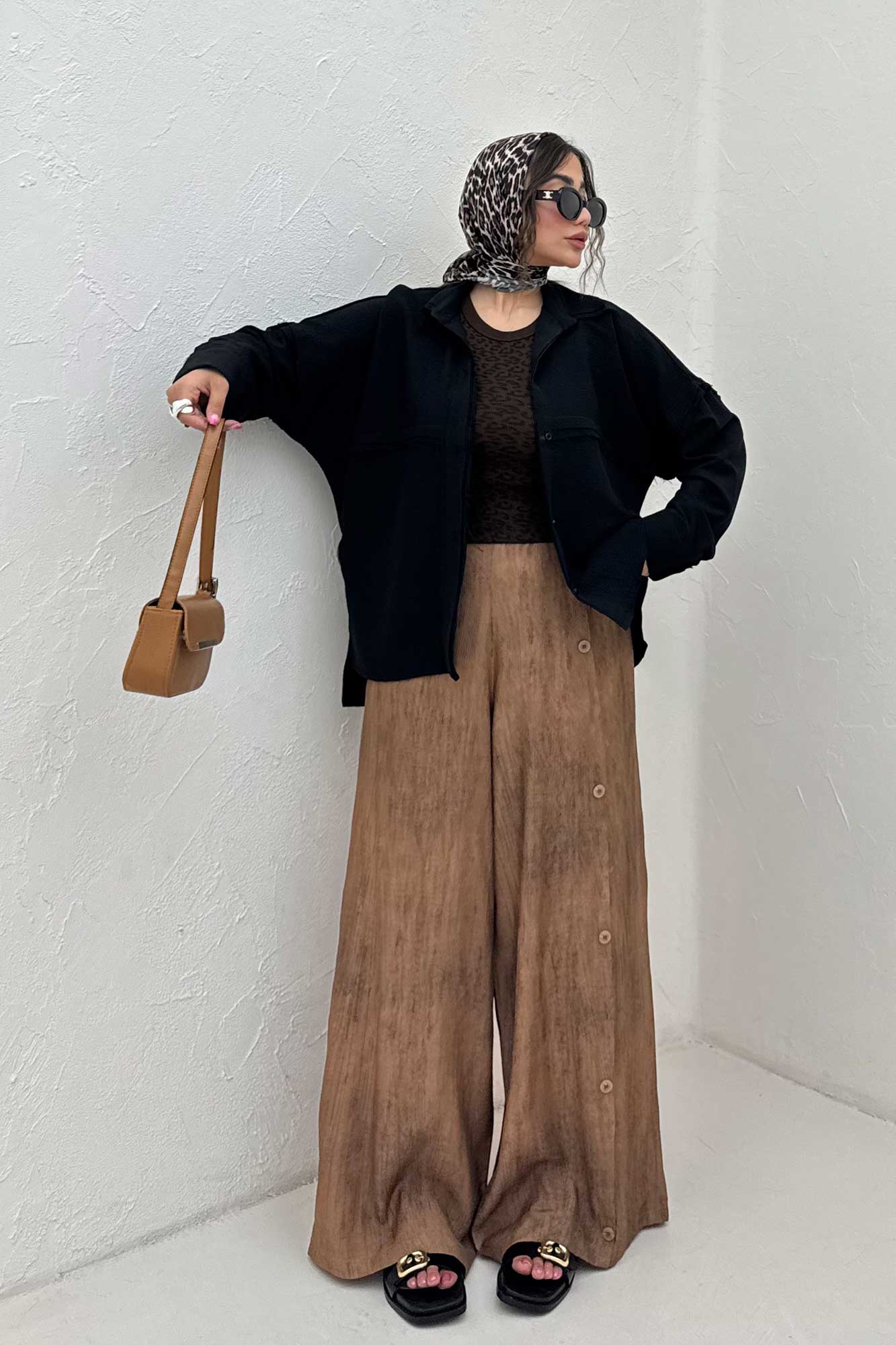 شومیز مانتویی پفکی لبه کات