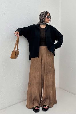 شومیز مانتویی پفکی لبه کات