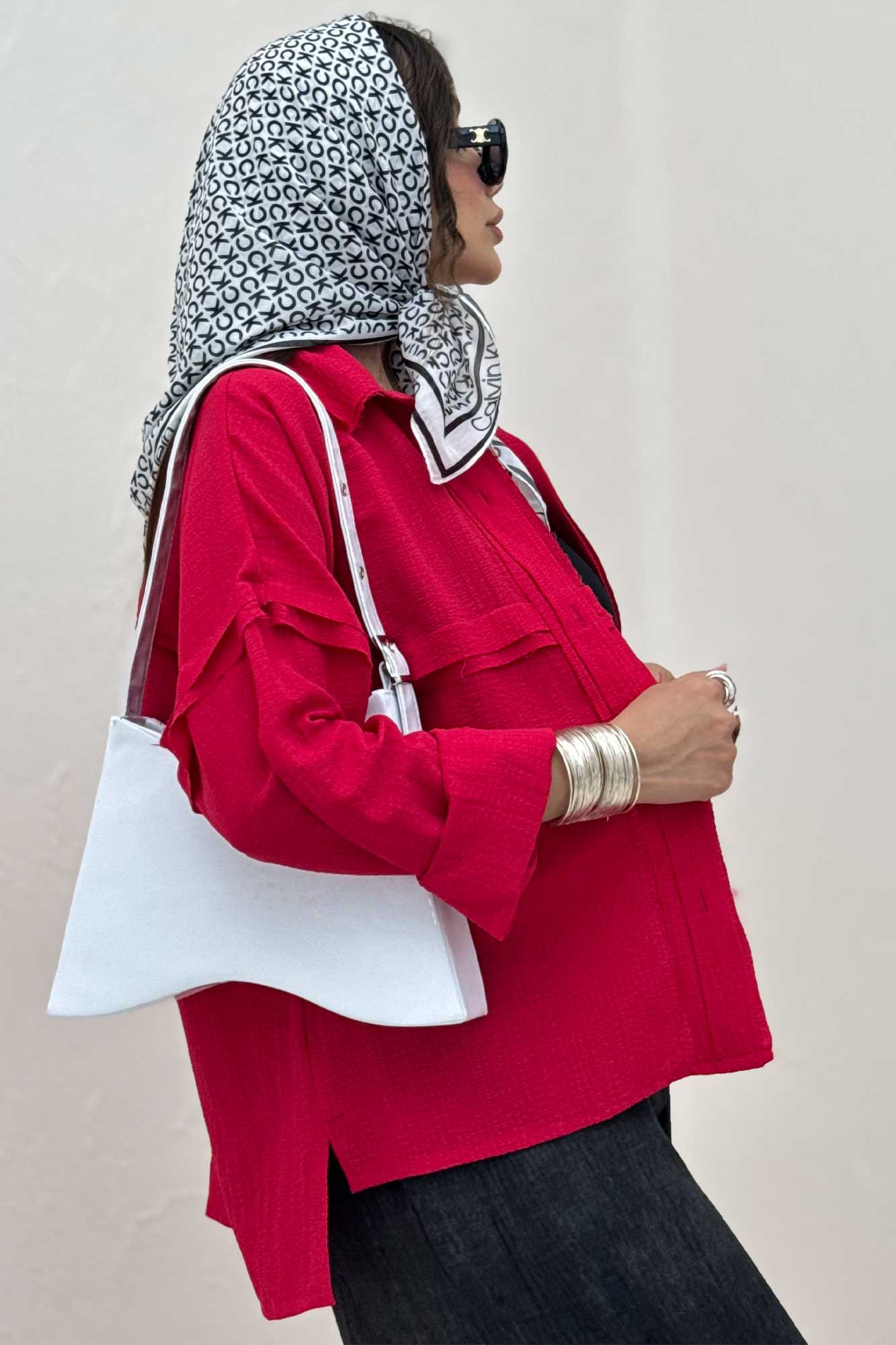 شومیز مانتویی پفکی لبه کات