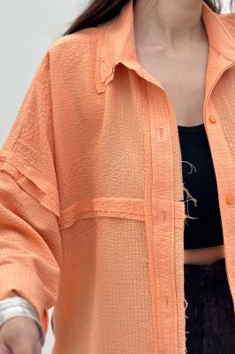 شومیز مانتویی پفکی لبه کات