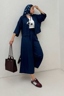 ست کت کراپ و شلوار شانتون آوریل