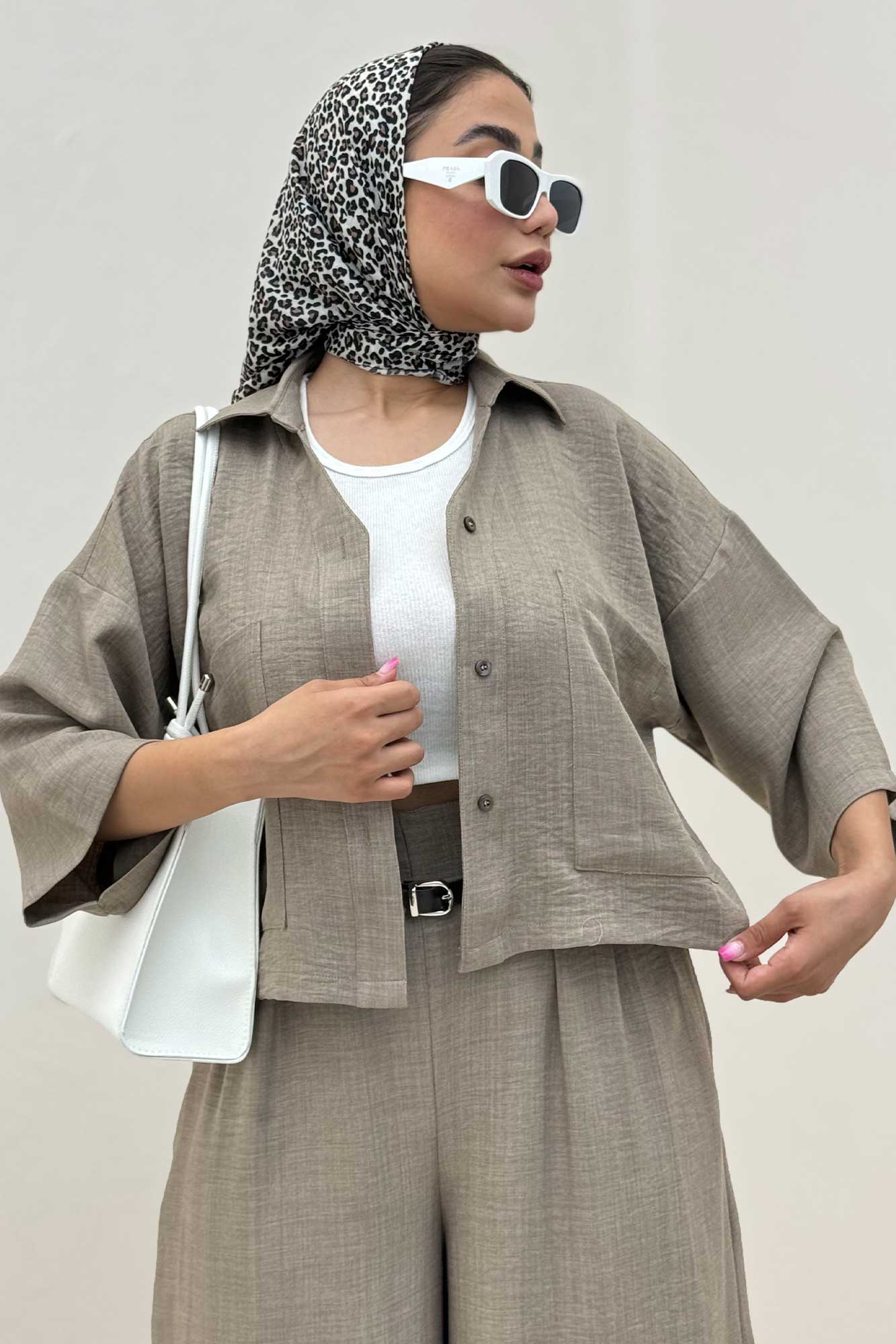 ست کت کراپ و شلوار شانتون آوریل