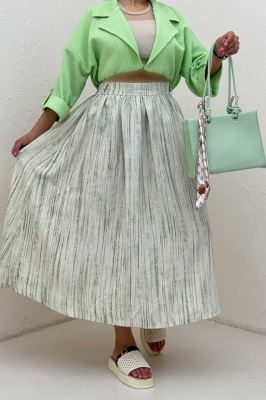 دامن بلند کمر پلدار پرینتی کد6