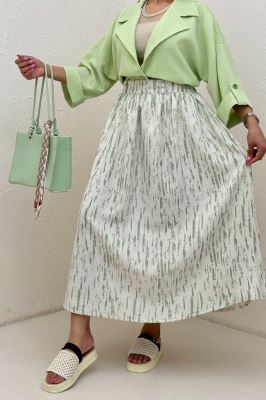 دامن بلند کمر پلدار پرینتی کد5